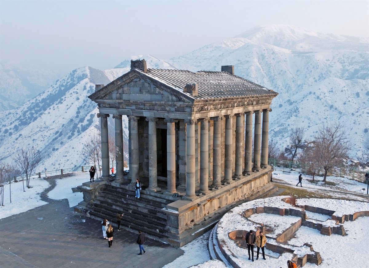 Armenia Garni Temple & Mountain Landscape